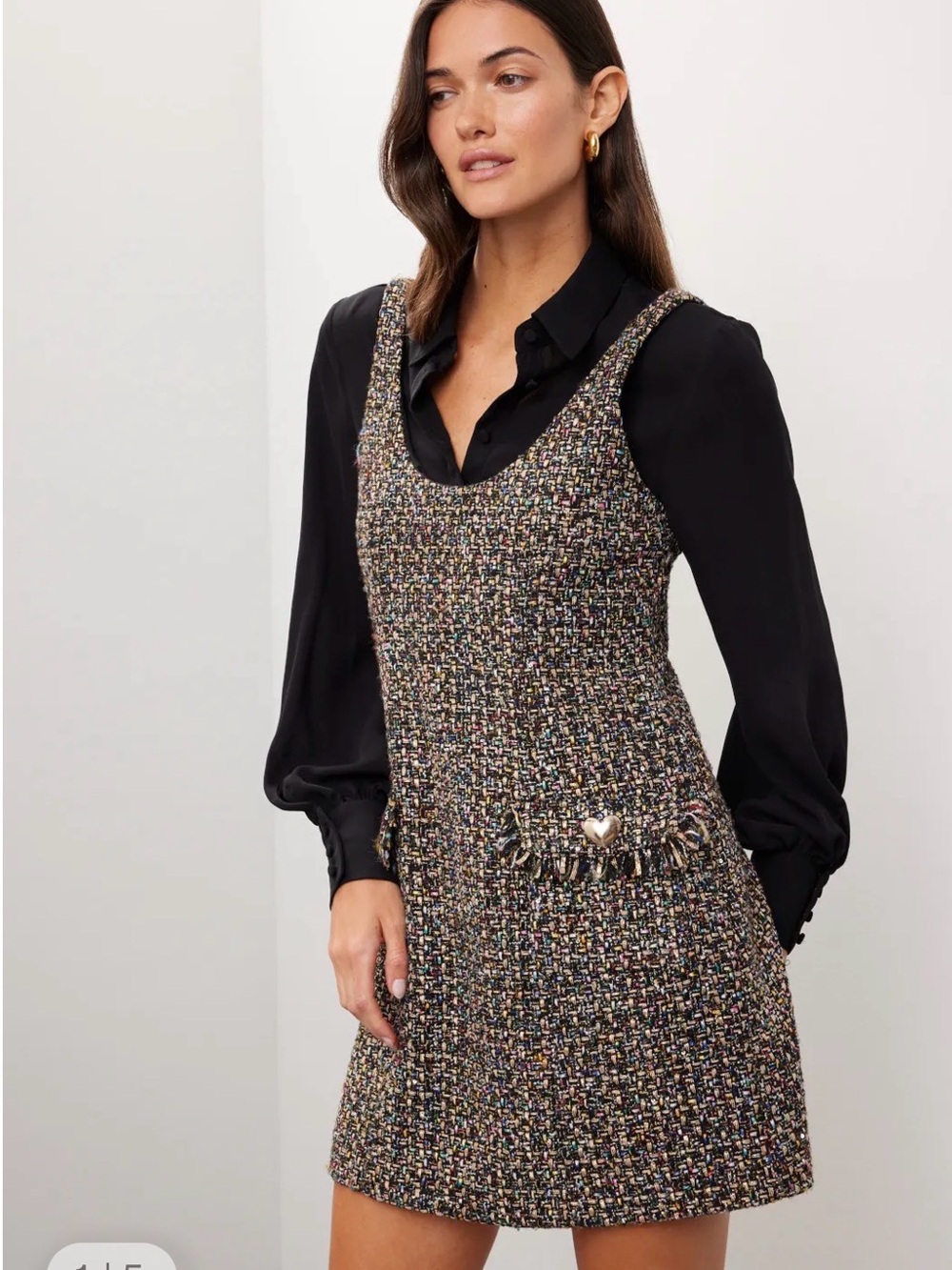 Confetti Florianna Dress - Blouse / Tweed Multicolor Sle Shift Dress Set